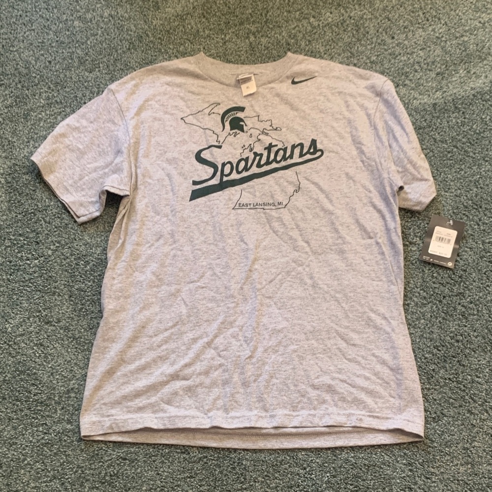 Nike Gray Spartans Graphic Tee msu new